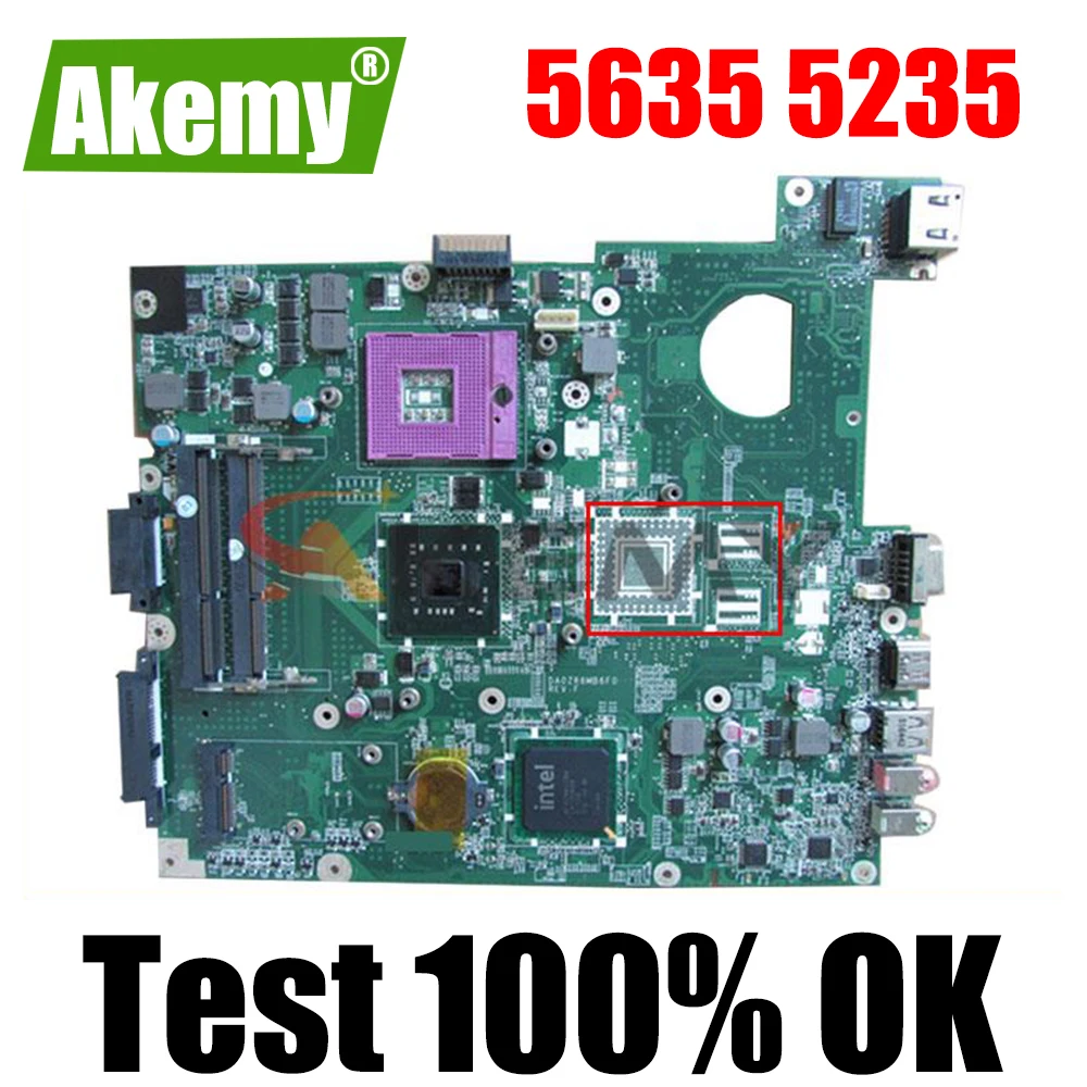 

For Acer extensa 5635 5235 Laptop Motherboard MBEDV06001 DA0ZR6MB6F0 REV F GL40 DDR3 Tested Work perfect
