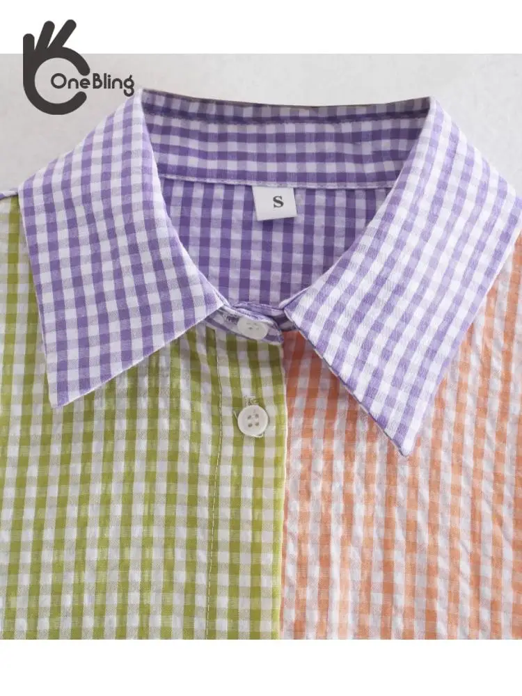 Женская однобортная блузка OneBling повседневная Свободная с длинным рукавом и