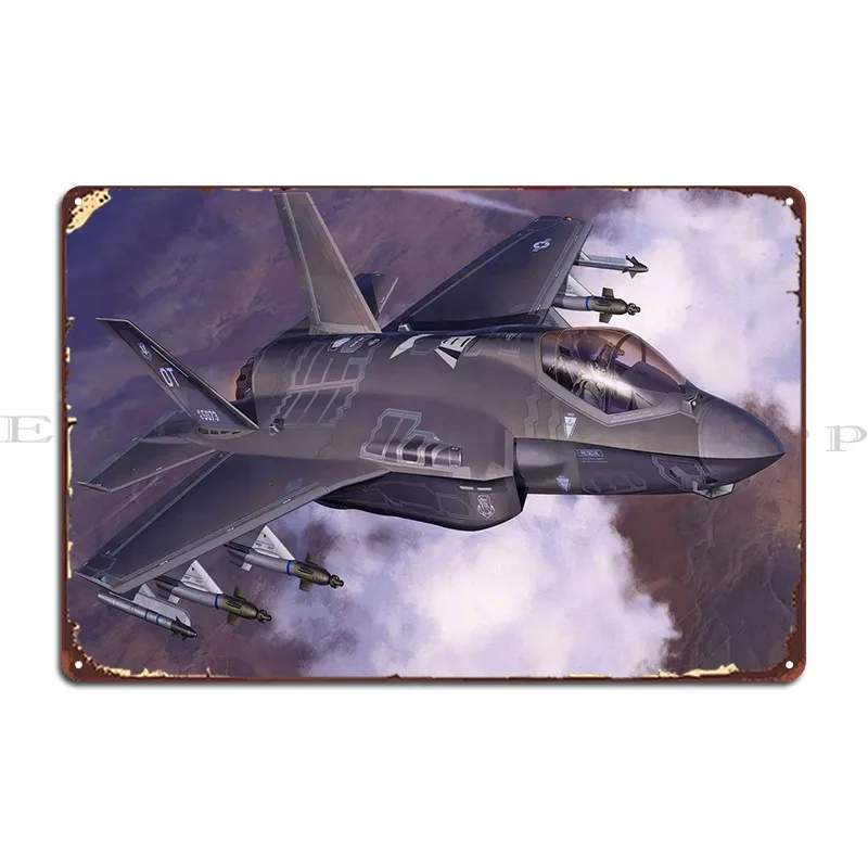 

F35 Lightning Ii Metal Plaque Poster Mural Bar Cave Cinema Customize Poster Tin Sign Poster