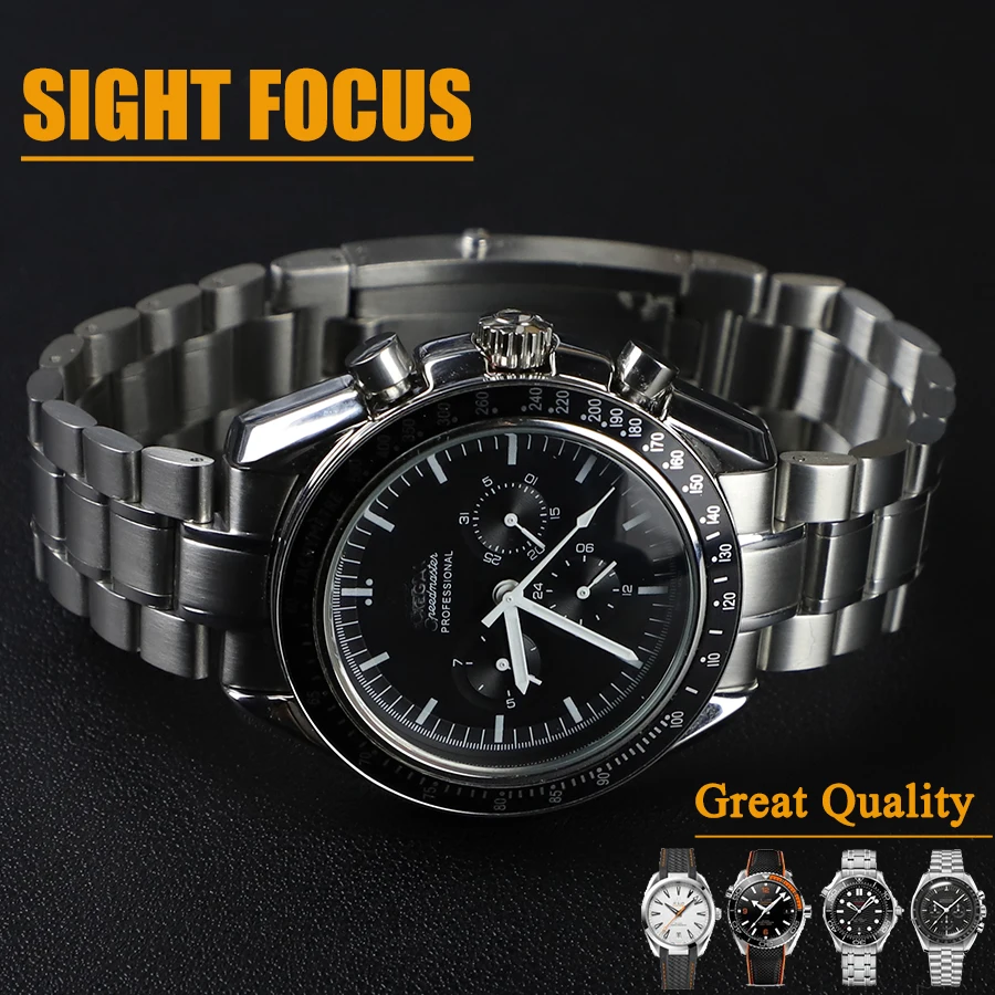 

Браслет из нержавеющей стали 316L для часов Omega Seamaster 300, 600, ремешок для часов Speedmaster, планеты океана 007, 20 мм, 22 мм