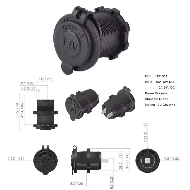 

AUTO PARTS 10pcs 12V Car Cigarette Lighter Socket Auto Boat Motorcycle Tractor Power Outlet Socket Receptacle Car Accessories Wa