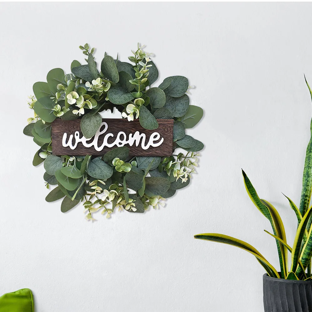 

Гирлянда с зелеными листьями для дома и улицы, домашний декор для гостиной, весна-лето, эвкалипт, поделки для окна входной двери