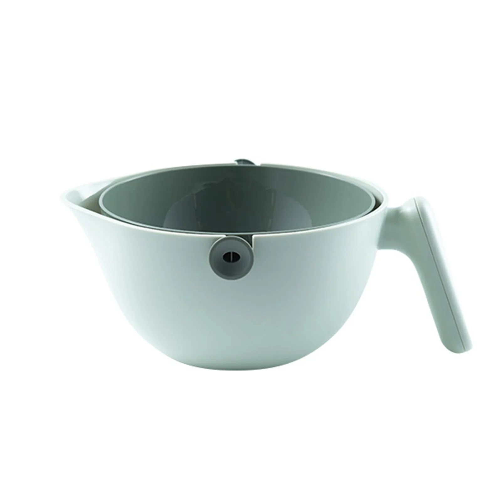 

With Handle Vegetable Fruit Home Strainer Detachable Large PP 2 In 1 2L Kitchen Colander Bowl Set Noodle Cleaning Double Layer