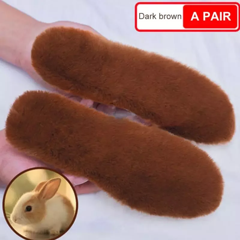 

Bottom Cotton Insole Imitation Rabbit Fur Insoles Warm Soft Thick Warm Breathable Sweat-absorbent Insole Men Women Winter