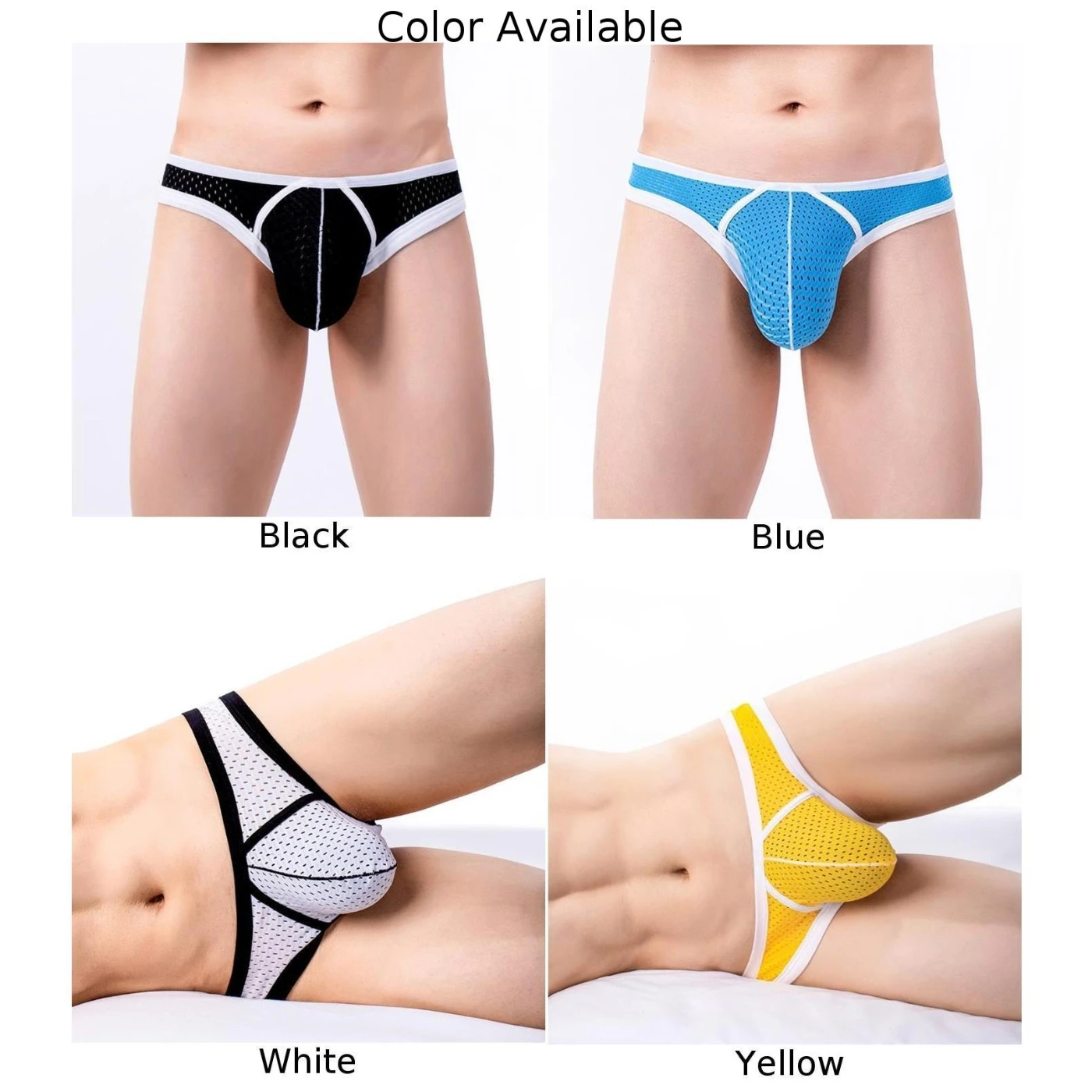 

Men Sexy Low-Rise Breathable Panties Knickers Bikini Underwear Underpants Briefs Fishnet Transparent Panties Erotic Lingerie