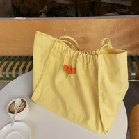 canvas tote bags 2022 womens fashion shoulder bags female shopper candy colors flowers pleated large capacity designer handbags