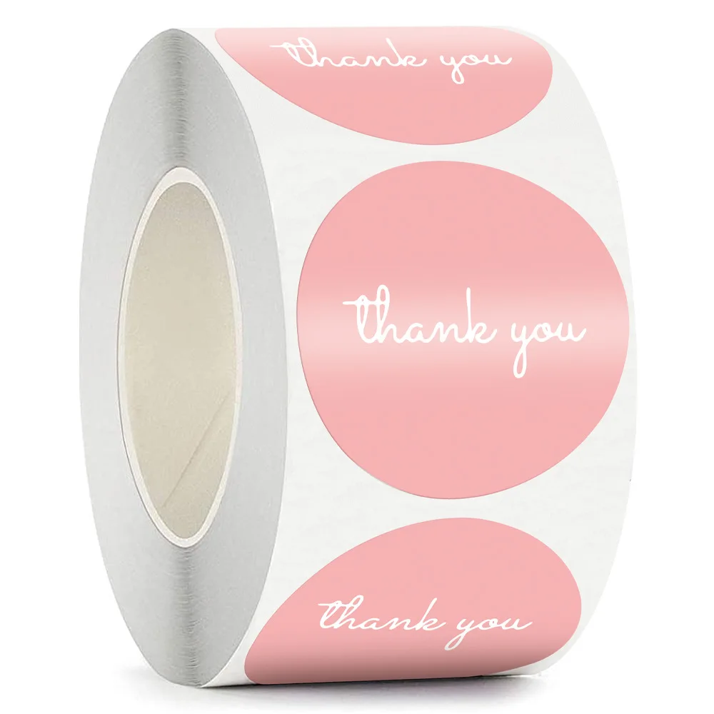 

50-500pcs 1 Inch Thank You Sticker Vintage Kraft Paper Handmade Crafts Decoration Self-adhesive Label Gift Wrapping Stationery