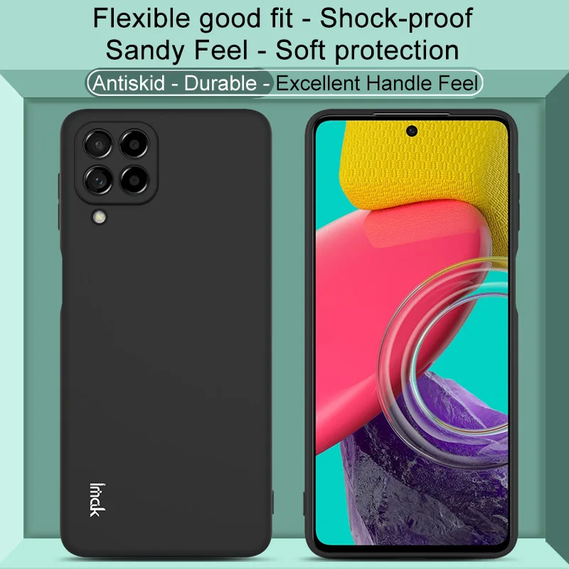 

Черный матовый чехол imak Для Samsung M53, задняя крышка для телефона Samsung Galaxy M53, Искусственный Мягкий силиконовый матовый чехол из ТПУ