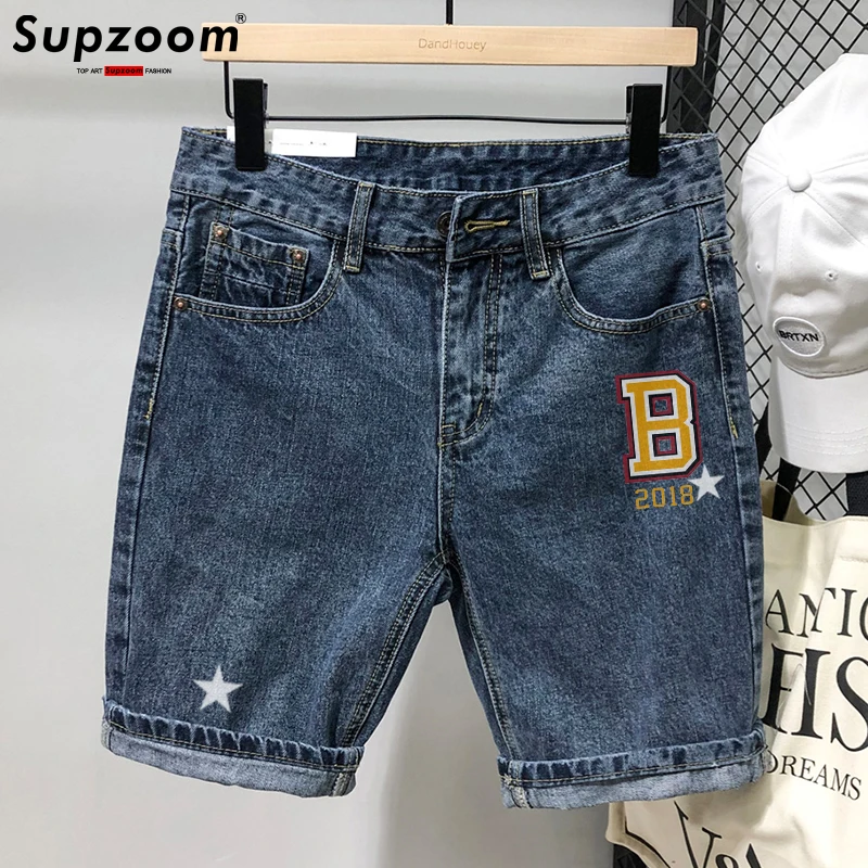 Supzoom 2023 New Arrival Hot Sale Top Fashion Printing Summer Zipper Fly Stonewashed Casual Cotton Jeans Shorts Men