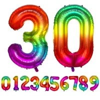 giant 42inch rainbow number foil balloons large digit helium balloons wedding decorations birthday party supplies baby shower