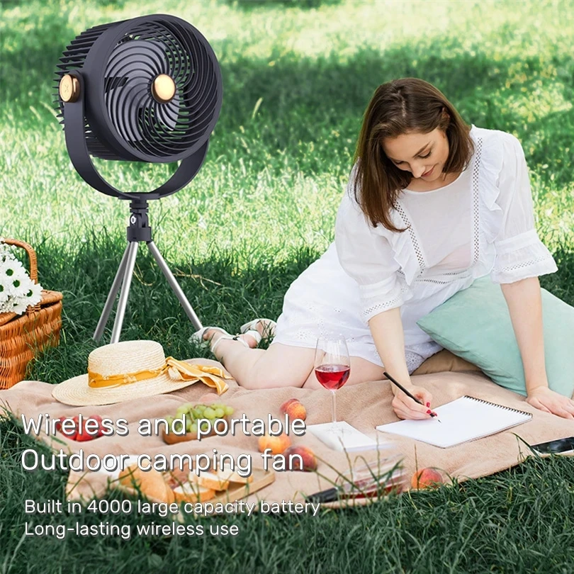 

Настольный вентилятор 4000 мА/ч с USB-зарядкой, 3 скорости