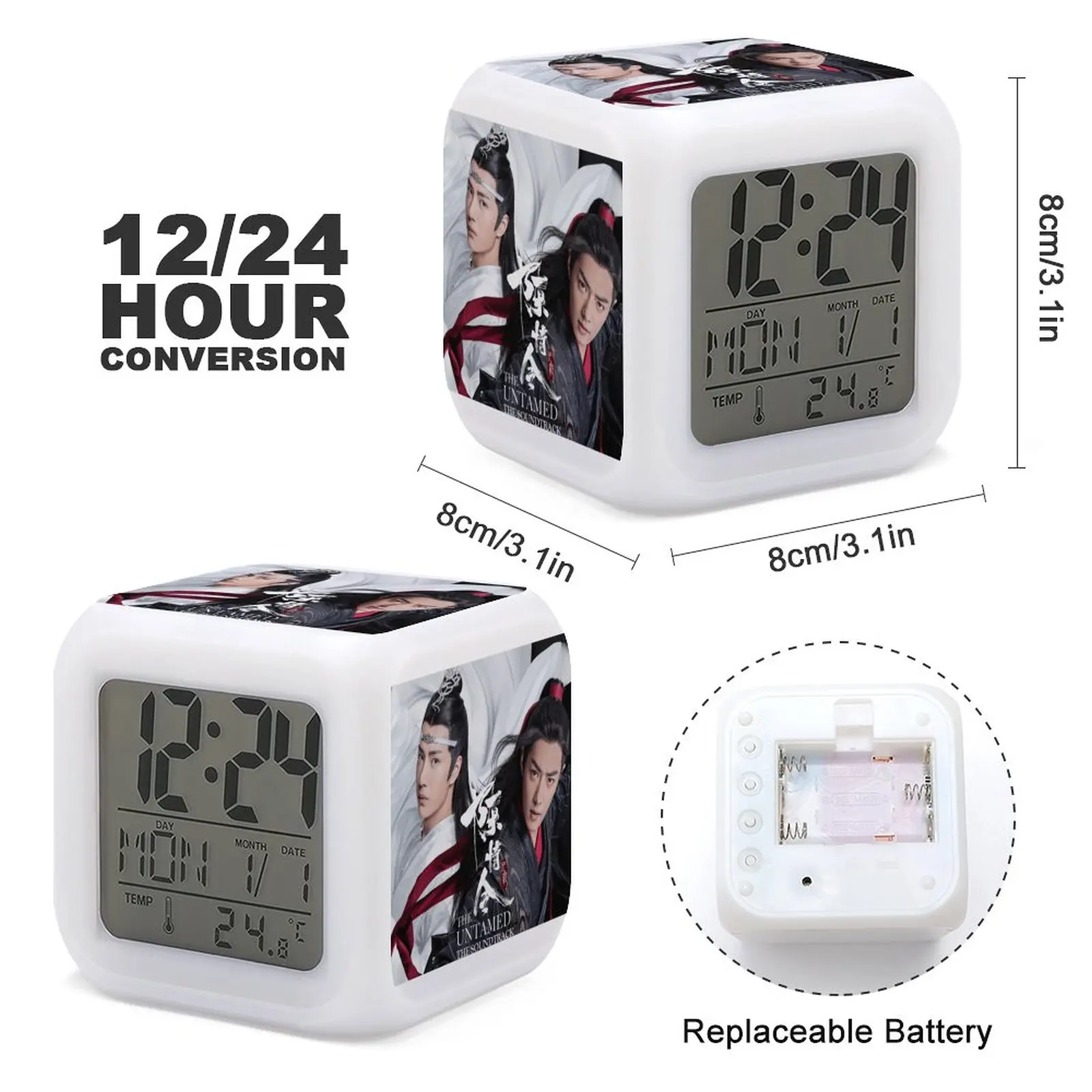 

The Untamed The Soundtrack Plasma MX DIY Mute Classic Home Decoration New Colorful Color Changing Alarm Clock LED Display Guest