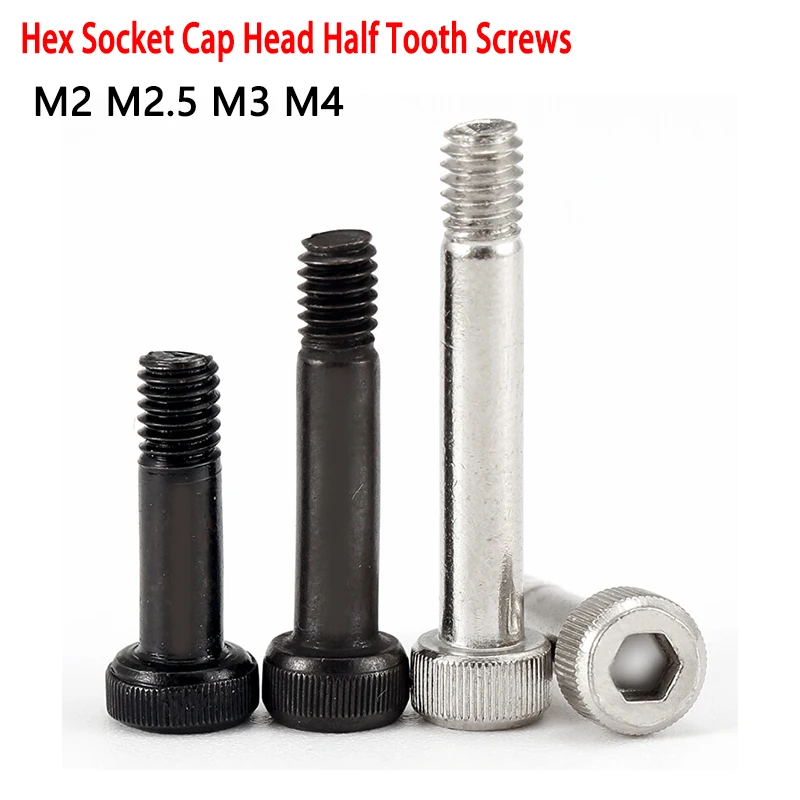 

10pcs Cap Head Hex Socket Screws Carbon Steel Half Thread Allen Bolts M2 M2.5 M3 M4 Allen Bolts Screw Partial Thread