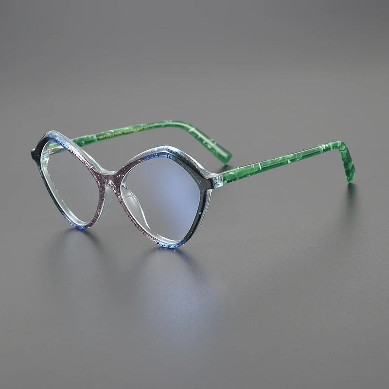 

Индивидуальные ацетатные оптические очки для мужчин и женщин, нишевые аксессуары кошачий глаз, чистый красотный артефакт, близорукость, голубые искусственные очки-хамелеоны