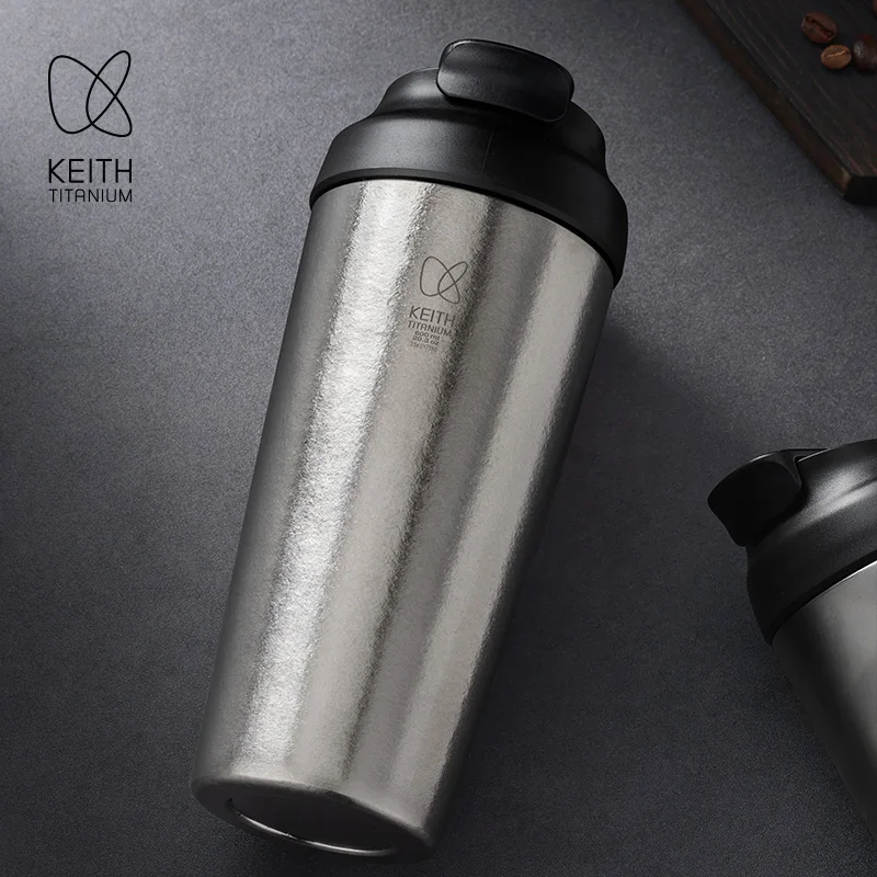 Фото Термокружка KEITH из чистого титана, 600 мл, с двойным режимом питья, герметичная, ультралегкая, портативная бутылка для автомобиля, офиса, активного отдыха и повседневного использования №5