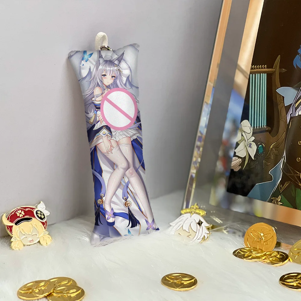 

Azur Lane Key Chain Mini Dakimakura Pendant Shinano Anime Accessories Key Ring Cute Small Body Pillow Bag Pendants
