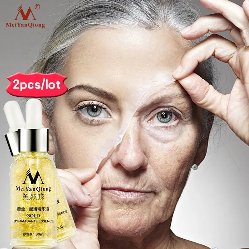 2Pieces/lot  Pure 24K Gold serum Skin Care Deep Facial Anti Aging Intensive Face Lifting Firming Anti Wrinkle Whitening Skin