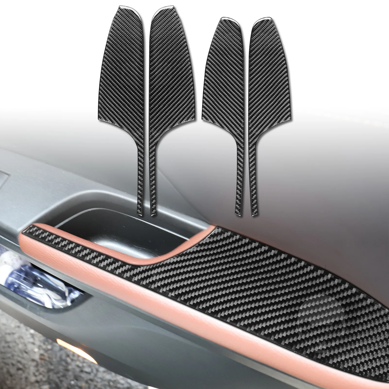 

for Honda Accord 2014 2015 2016 2017 Door Armrest Panel Decoration Cover Trim Sticker Decal Car Accessories Carbon Fiber