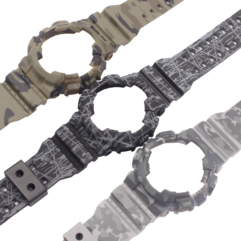 Watch accessories for Casio GSHOCK GLS GD GA110 GA100 GD120 camouflage silicone strap case