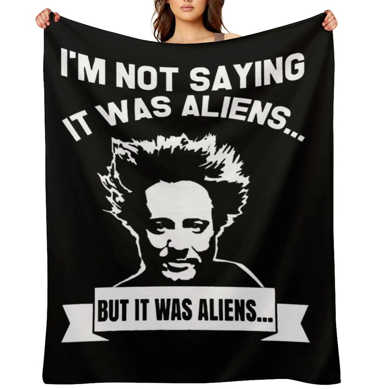 Фото Плед-одеяло It-was-Aliens-Giorgio-A-Tsoukalos-T-Shirt-Black из мягкого плюшевого фланелевого материала в клетку №1