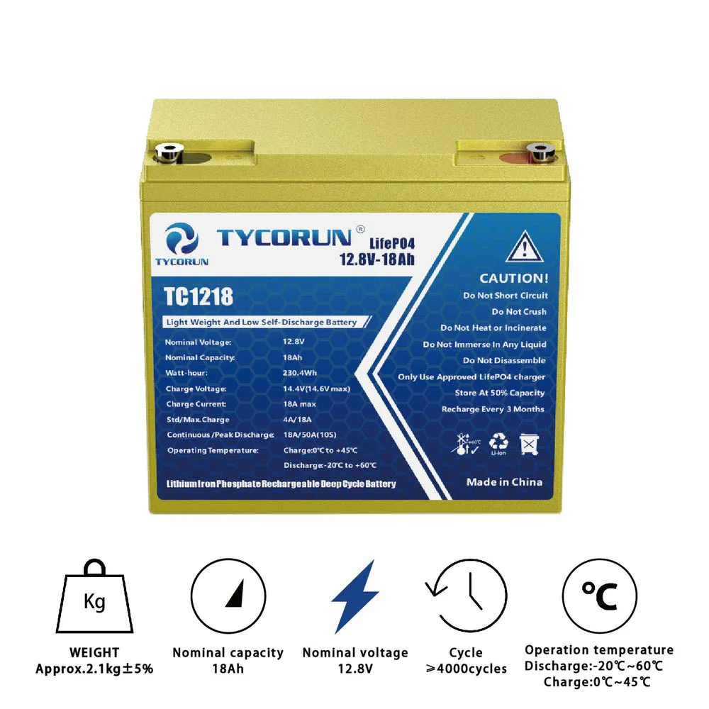 Фото Tycorun глубокий цикл lifepo4 12v 18ah lifepo4 литиевая батарея для мотоцикла 12v 18ah батарея №3