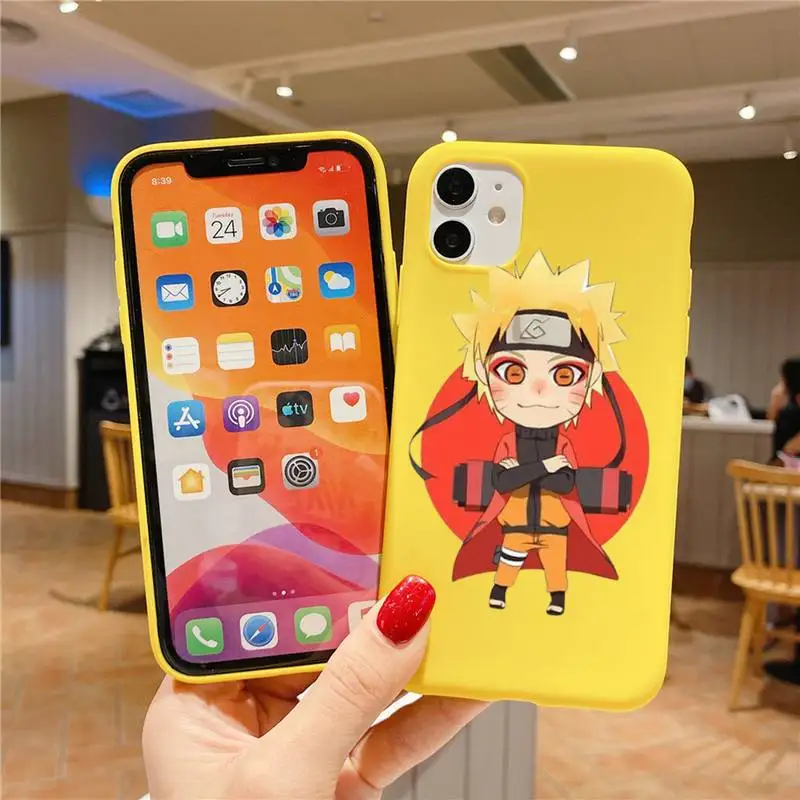 Чехол для телефона с аниме Наруто Итачи IPhone 13 12 11 Pro Max Mini Xs X Xr 6 6s 7 8 Plus чехол желтого