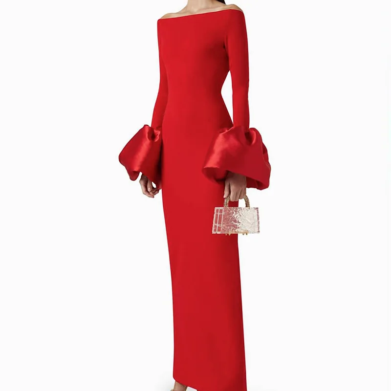 Женское элегантное длинное платье с разрезом на шее 2024 повседневное