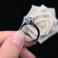fine jewelry925 silver inlaid moissanite high carbon diamond ring refers to straight arm smooth snowflake ring women rings