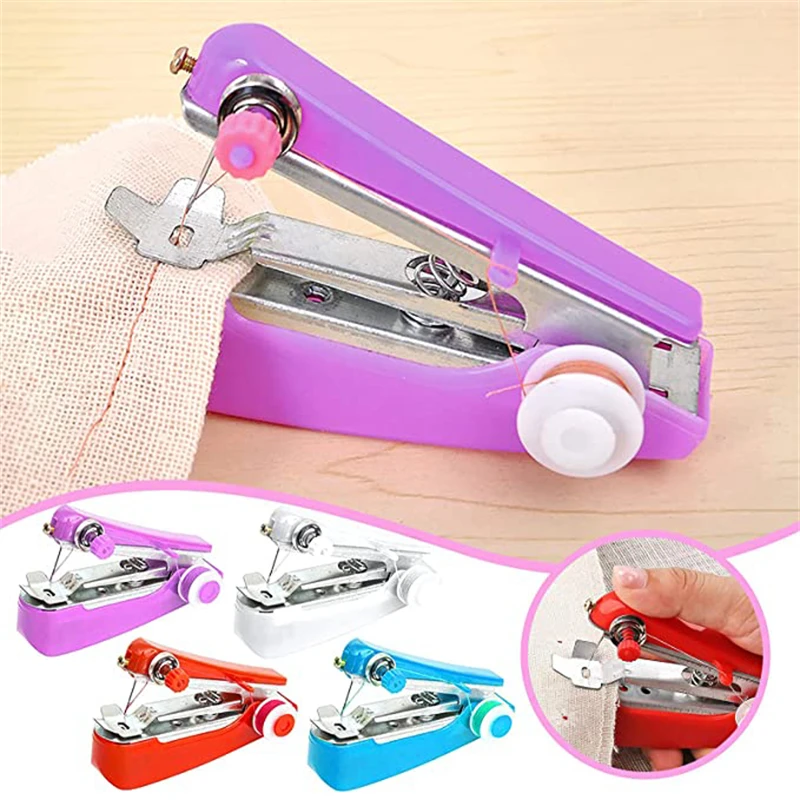 

Mini Sewing Machine Portable Needlework Cordless Hand-Held Clothes Fabrics Sewing Machine for Clothes,Fabrics DIY Home Travel