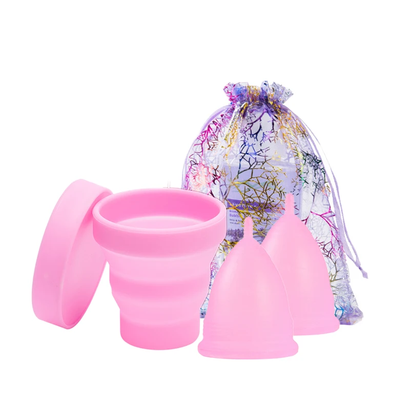 

3pcs/set Medical Grade Silicone Menstrual Cup Reusable Menstruation Collector Silicon Foldable Cup for Women's Period Bowl