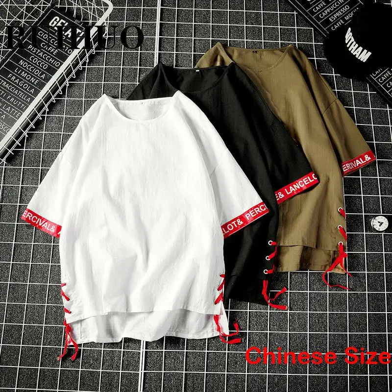 

Футболка RUIHUO мужская с принтом, уличная одежда, винтажная тенниска, размеры до 5XL, лето 2023