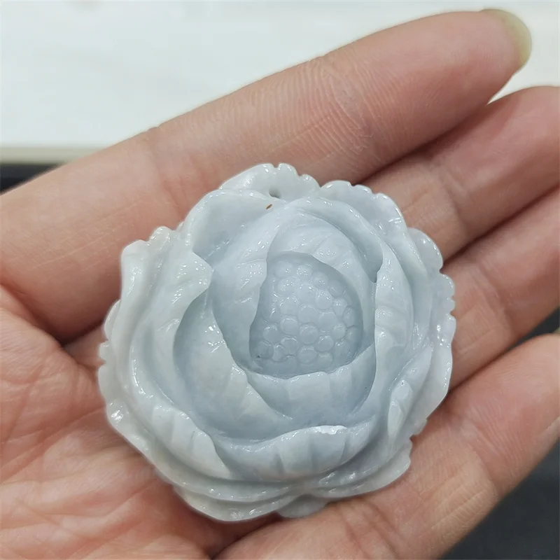 

Лидер продаж, ожерелье с нефритовыми цветами ручной резки, подвеска, модные ювелирные изделия, аксессуары для мужчин и женщин, подарки на удачу 1