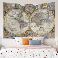 vintage world map pirate map tapestry hippie wall hanging living room decoration backdrop table cover yoga bed sheet mets props