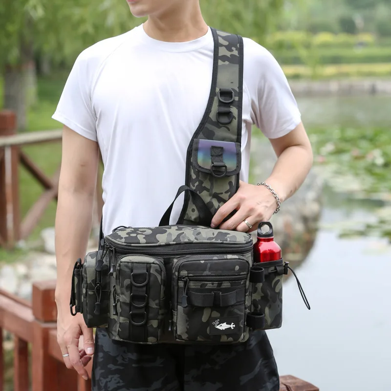 New Multi-Functional Lure Fishing Bag for Men Outdoor Sports One Shoulder Cross Body Waist Bag enlarge