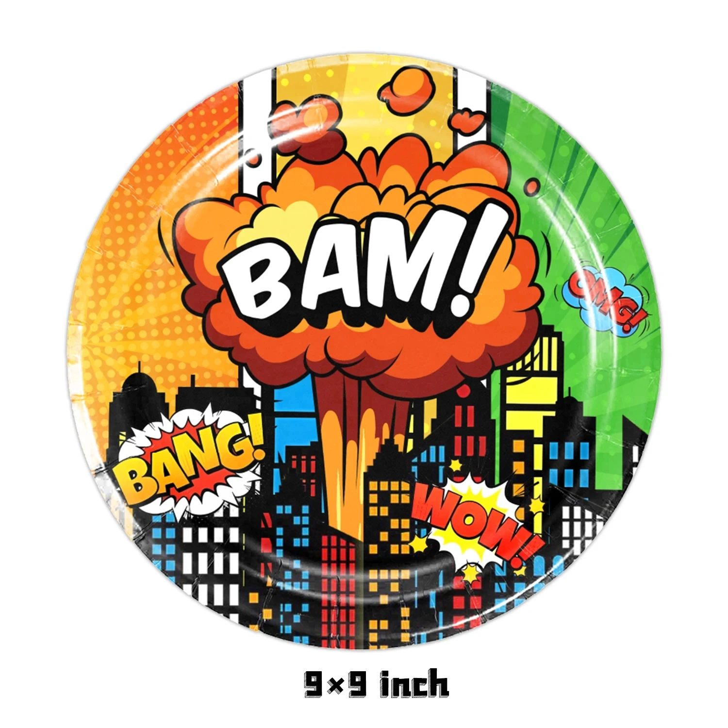 Супергерой город строительные аксессуары бумажные тарелки Мстители наклейки на