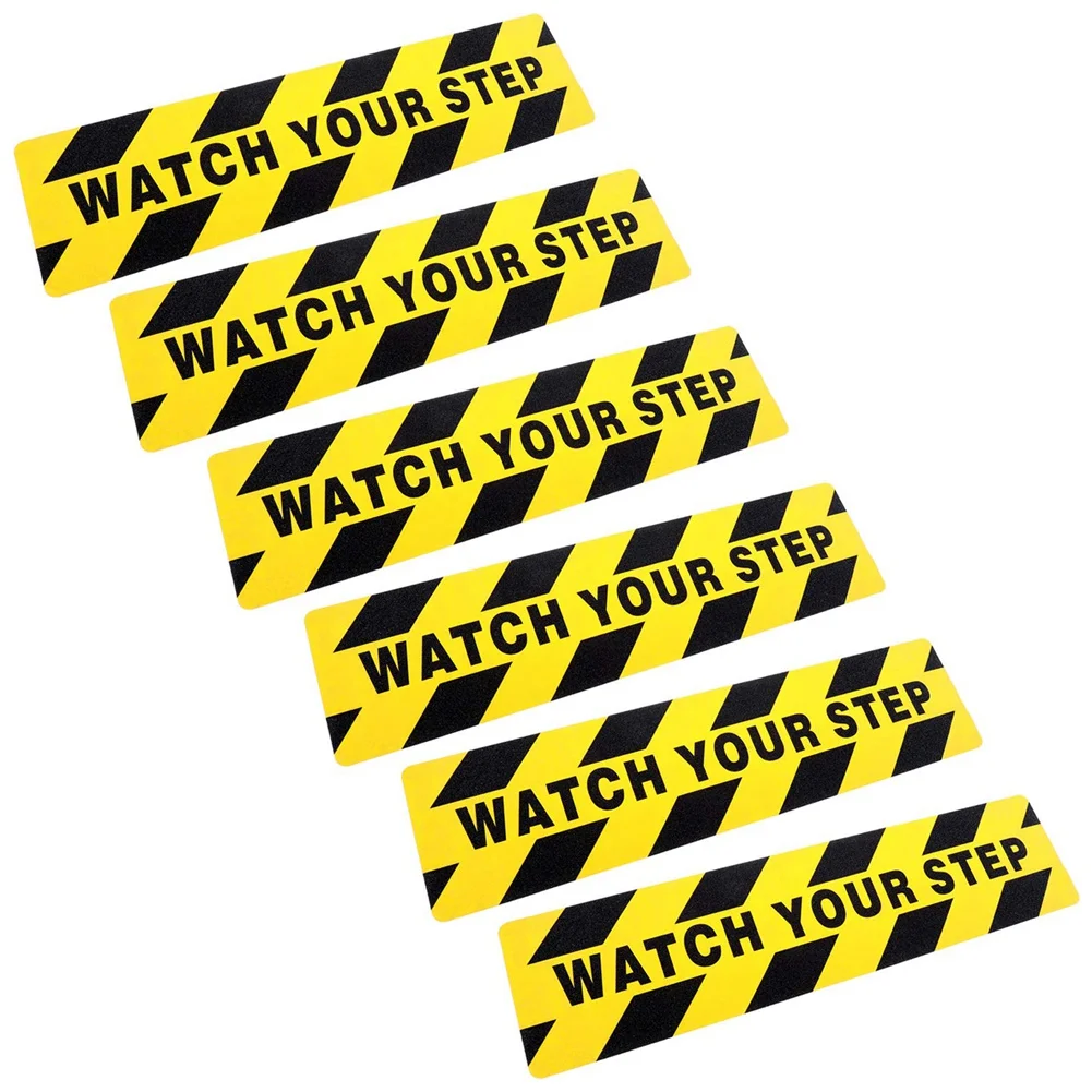 

Watch Your Step Floor Stickers 6X24 Inch Warning Sign Sticker Floor Tape Anti Slip Abrasive Adhesive Tape Decal