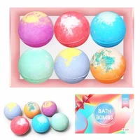 6Pcs Bath Bomb Pure Essential Oils Body Bathing Salt Ball Bubble Mixed Color Floating Ball for SPA Kids Crafting Gift Set
