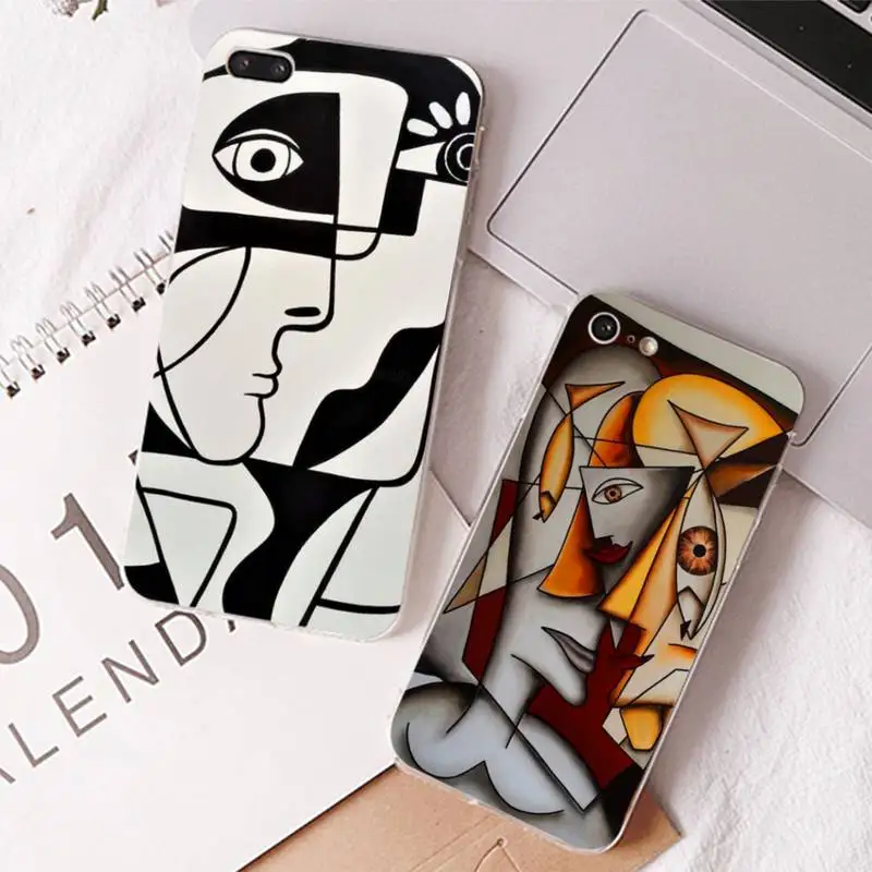 

Picasso art painting Phone Case For iPhone 13 14 Pro Max XS XR 12 11 Pro 13 Mini 6 7 8 Plus Clear Back Cover Capa