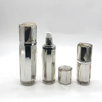 30ml50ml100ml capacity diamond shape acrylic material lotion bottle with alumite pump and cap