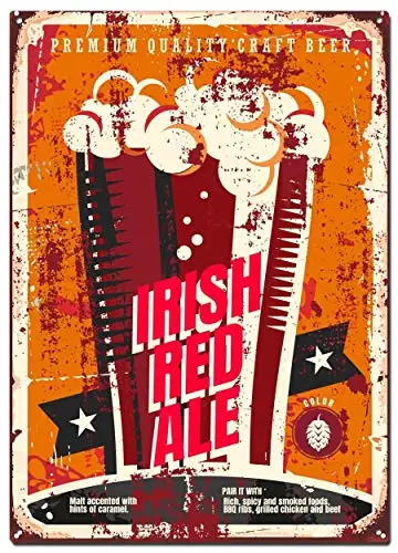 

Irish Red Ale Metal Tin Signs, Beer Styles Poster, Decorative Signs Wall Art Home Decor - 8X12 Inch (20X30 cm)