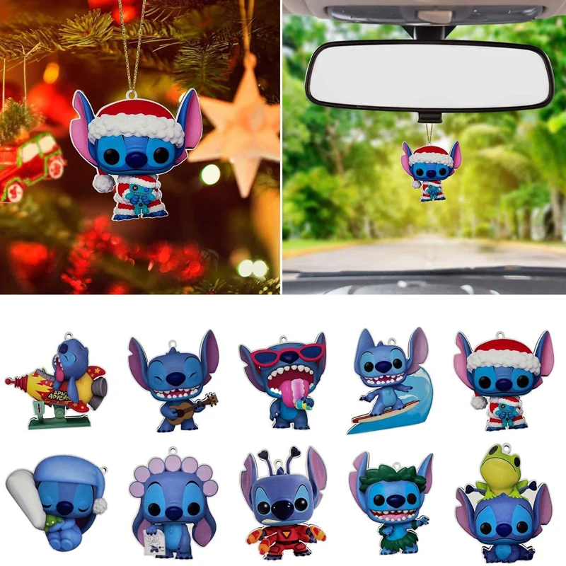 

2023 New Disney Peripheral Decoration Lilo & Stitch Model Doll Acrylic Stitch Toys Ornaments Christmas Party Pendant Gifts