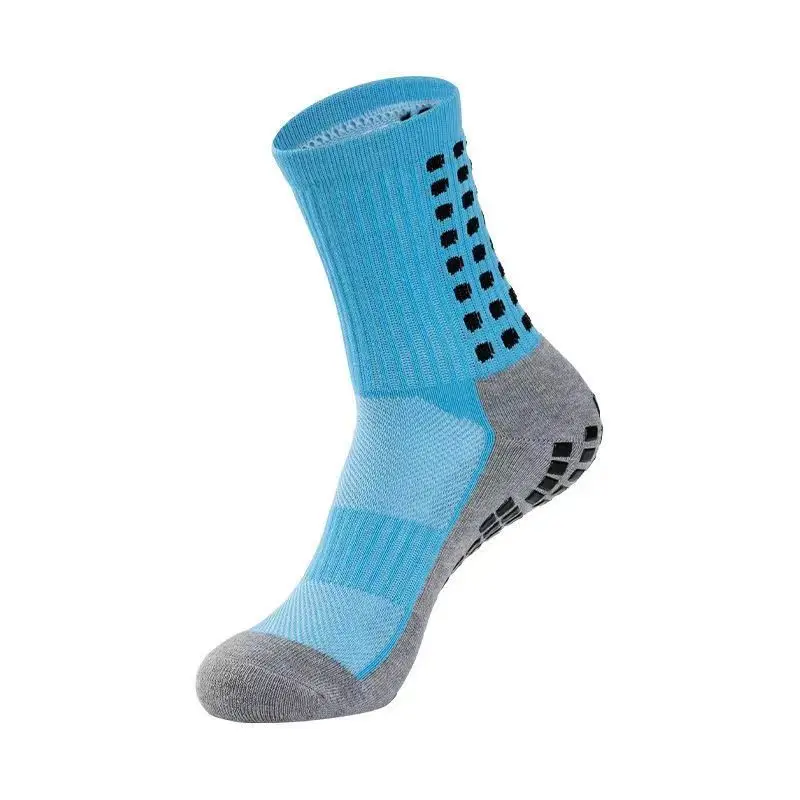 10 Pairs/Lot Men Womens Football Socks Cotton Square Silicone Suction Cup Grip Anti Slip Soccer Sports Rugby Socks Tennis Socks