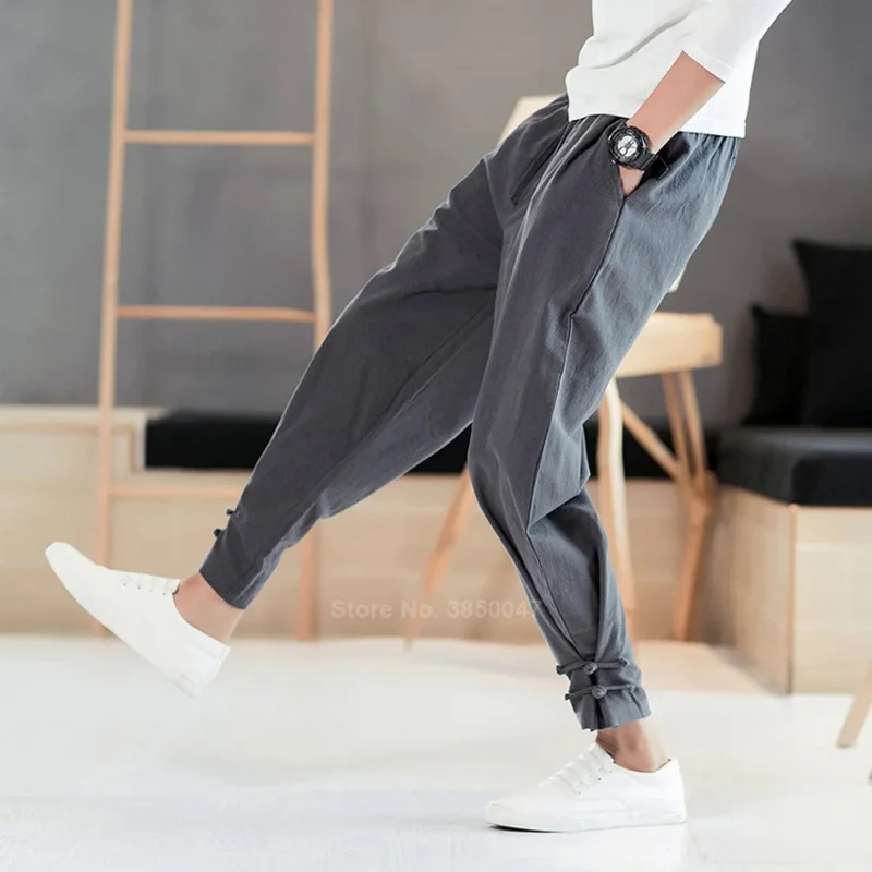 Брюки мужские в японском стиле винтажные Самурайские штаны брюки-султанки