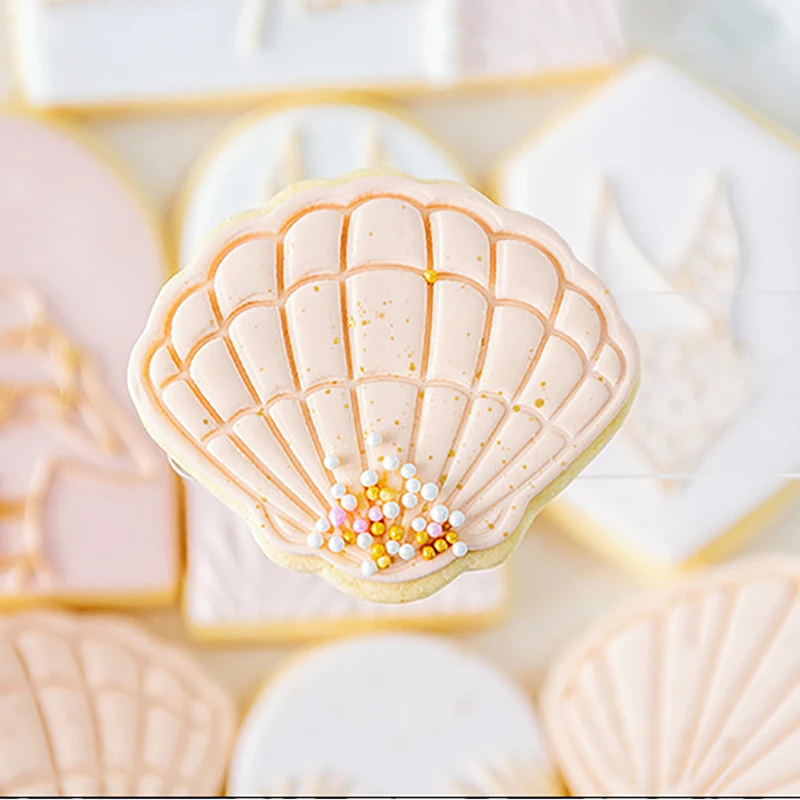 Пластиковая форма для резки печенья пищевого класса листьев ракушек бисквитов