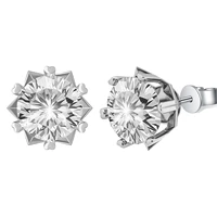 1 carat moissanite diamond s925 sterling silver snowflake studs earring rhodium plated wedding engagement jewelry for women men