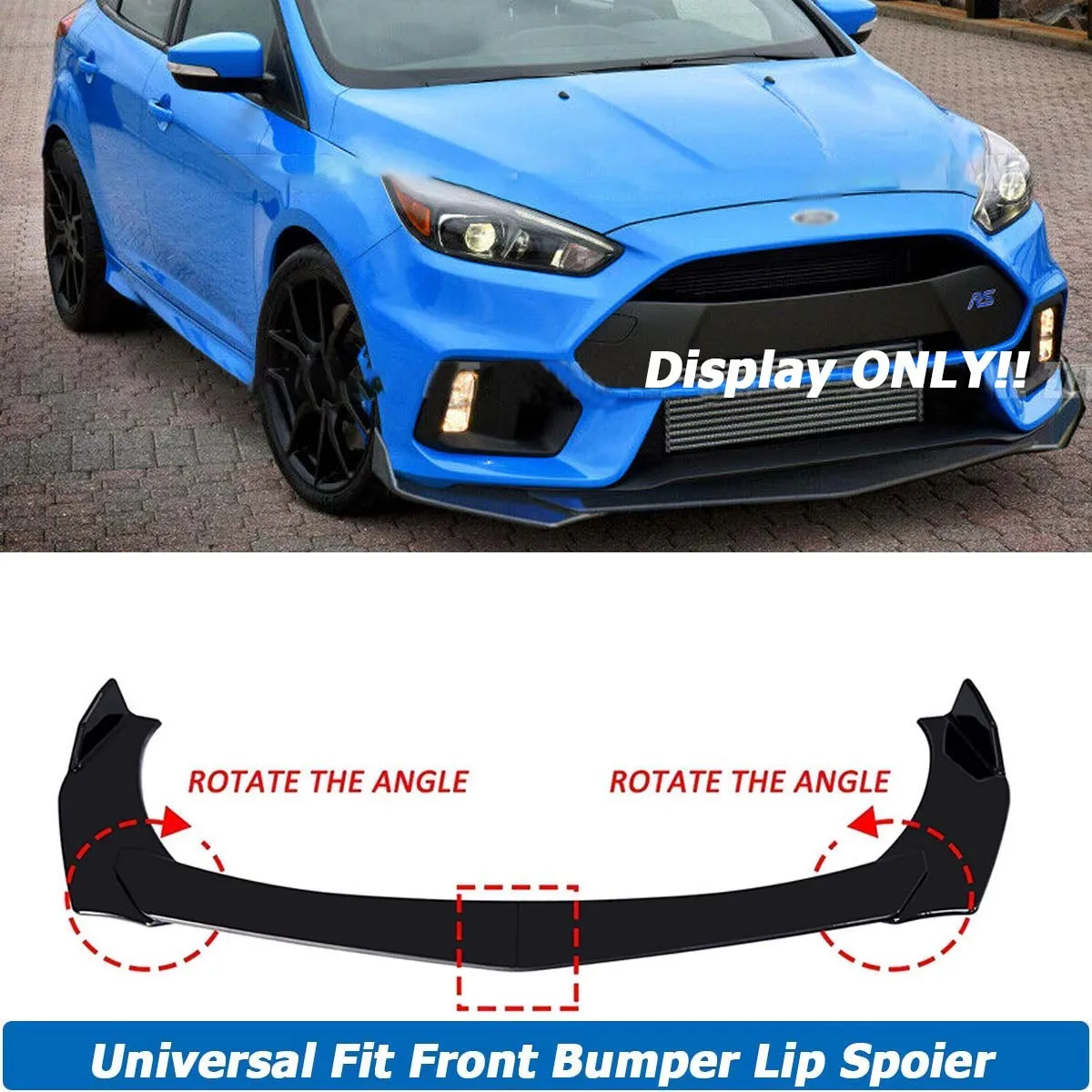 Universal For Ford Focus RS SE Sedan Front Bumper Lip Spoiler Side Splitter Deflector Body Kit Guards Protection Car Accessories
