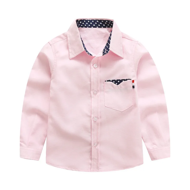 1pcs Hot Sale Children Boys Shirts Cotton Solid Kids Shirts Clothing For Brand Clothes kids Top Fashion Boys Shirts Long Sleeve images - 6