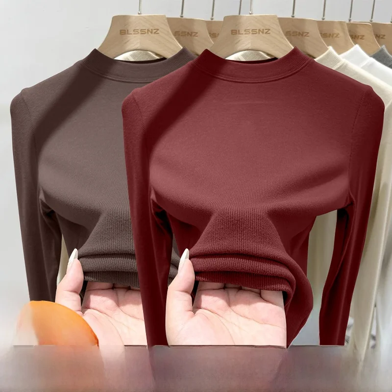 2024 новая двусторонняя однотонная внутренняя рубашка Dralon женская с полувысоким