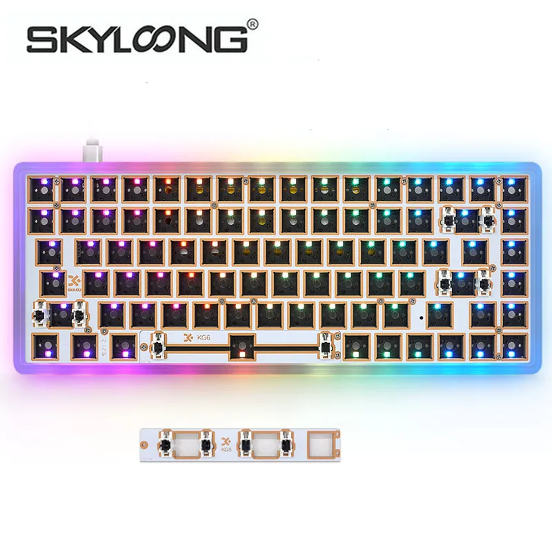 Портативная механическая мини-клавиатура SKYLOONG GK61 60%, Беспроводная игровая клавиатура с Bluetooth и RGB-подсветкой, Игровая клавиатура SK61 для настольного iPad