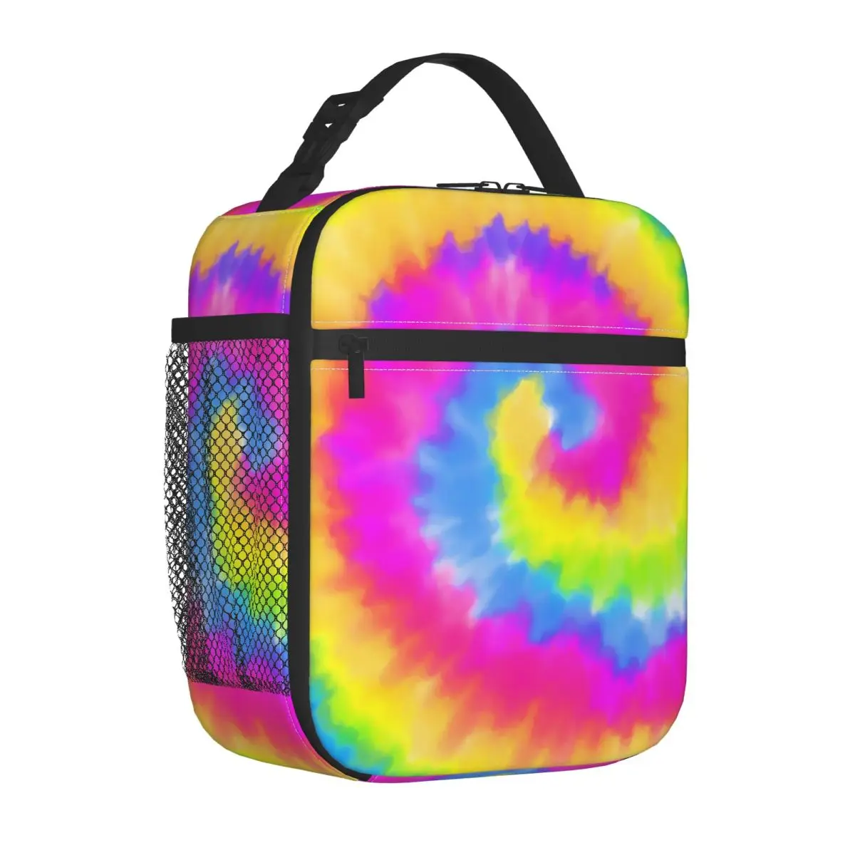 

Spiral Tie Dye Lunch Bag Colorful Swirl Travel Lunch Box For Women Casual Graphic Design Tote Food Bags Waterproof Cooler Bag